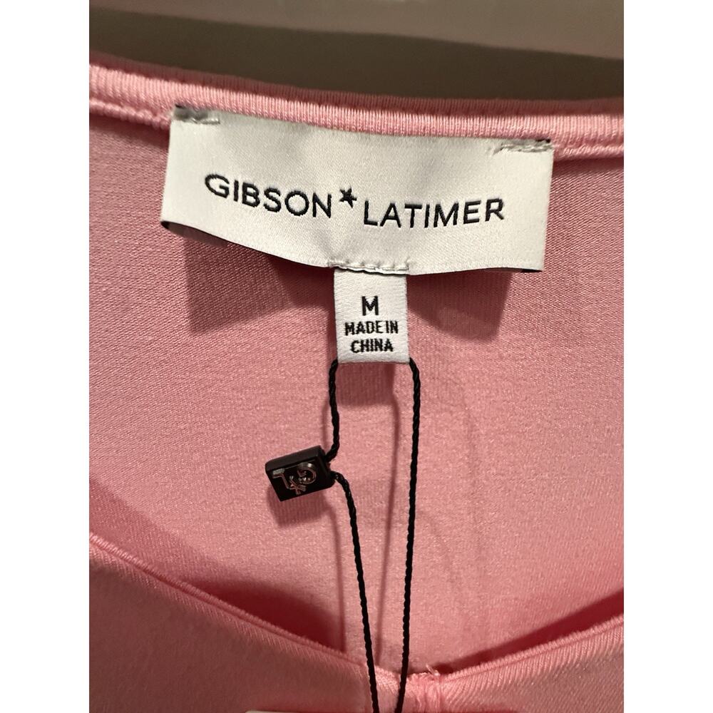 NWT Gibson & Latimer Rose Pink V Neck Dolman Sleeve Top Medium Rayon Stretch - Picture 3 of 5